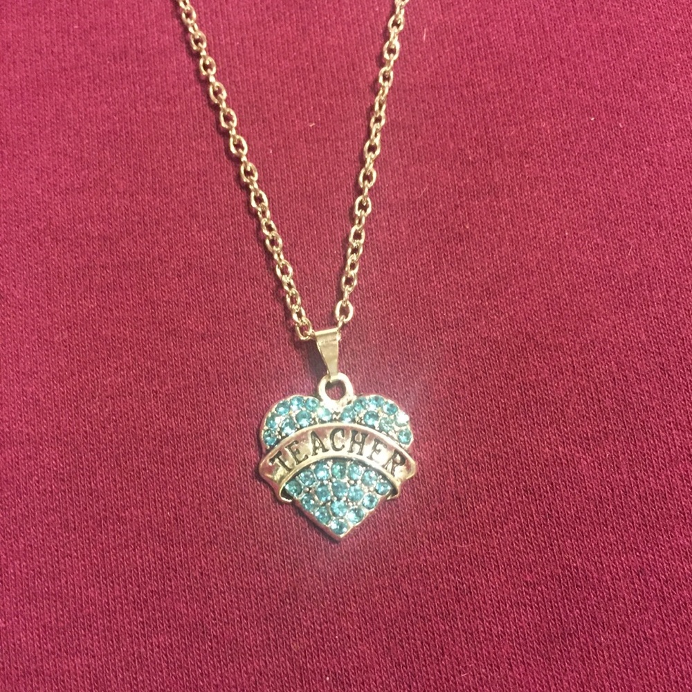 Love my Teacher Heart Necklace